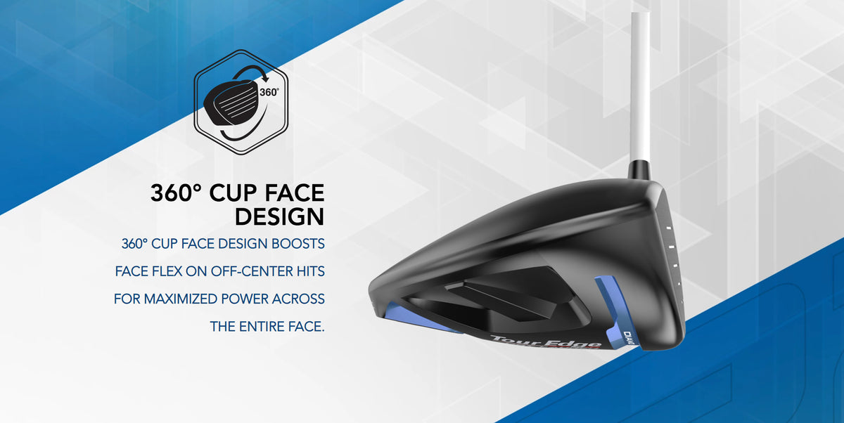 The Tour Edge Hot Launch C522 Driver features 360° cup face design. This boosts face flex on off-center hits for maximized. power across the entire face.