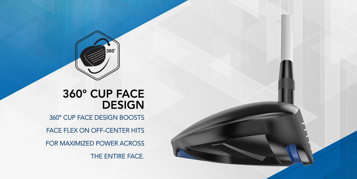 The Tour Edge Hot Launch C522 fairway wood features 360° cup face. This helps create increased face flex for maximum power across the entire face.