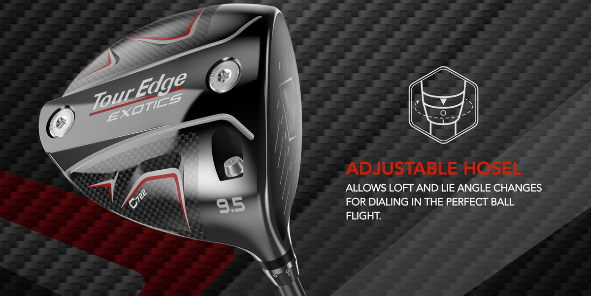 The Tour Edge Exotics C722 Adjustable hosel allows for loft and lie angle changes for dialing in the perfect ball flight
