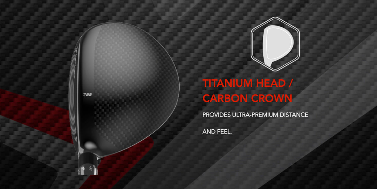 The Tour Edge C722 fairway has a full titanium head and a carbon crown. This allows for premium distance and feel.