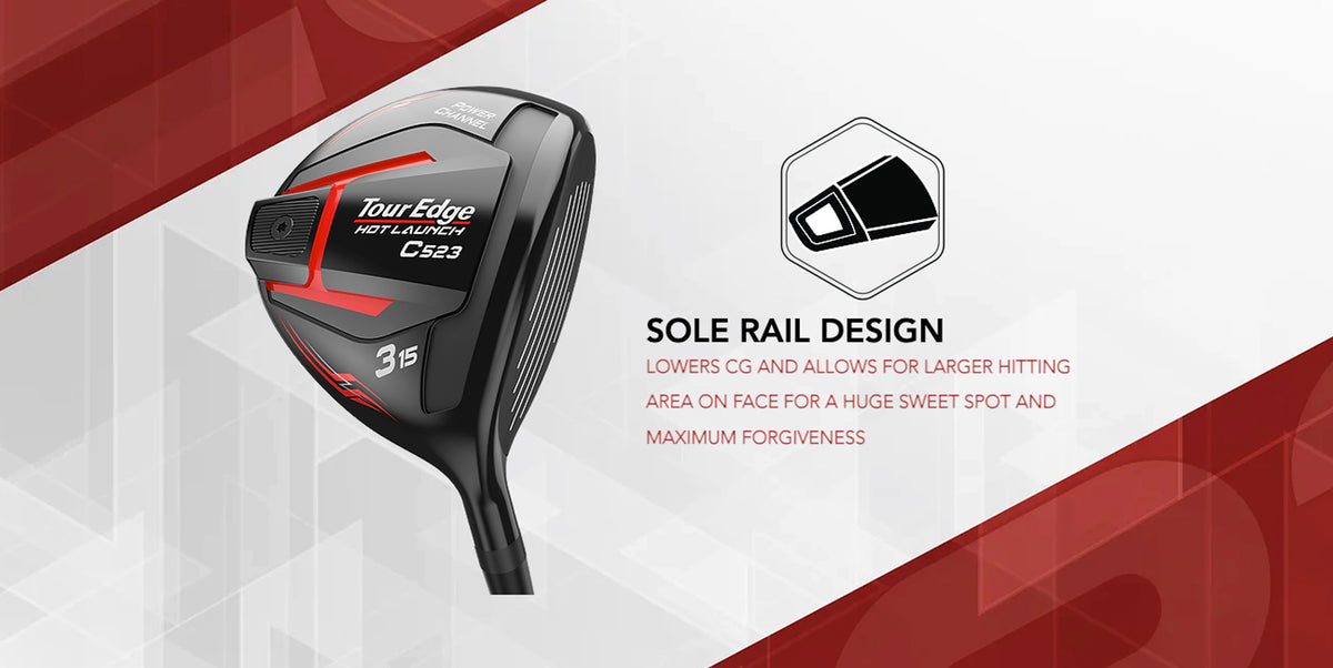 The C523 Fairway features a large sole rail to lower the CG to create maximum forgiveness and distance