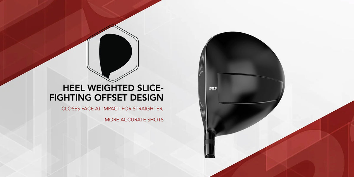 The E523 driver has an offset design to allow for face closure at impact for straighter more powerful shots.
