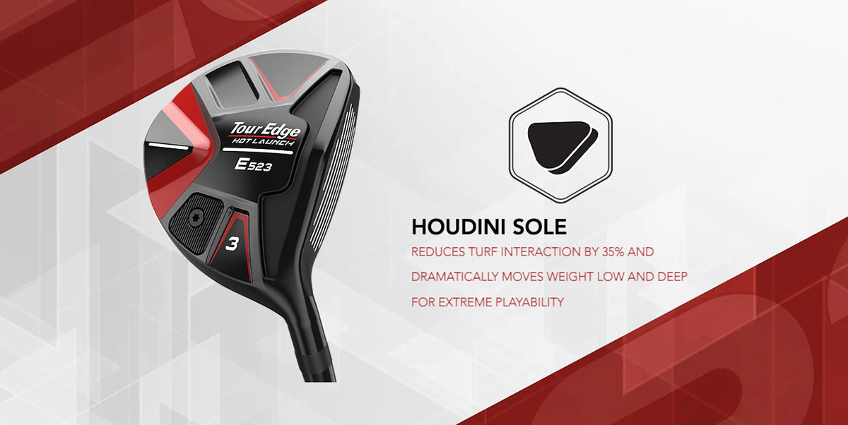 The E523 fairway features a houdini sole which reduces turf interaction and dramatically moves weight low and deep for extreme playability.