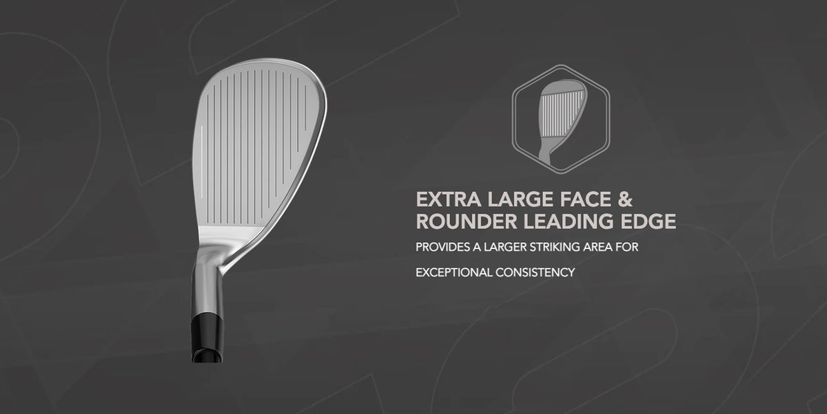 The E523 wedge has a large face with a rounder leading edge for exceptional consistency.