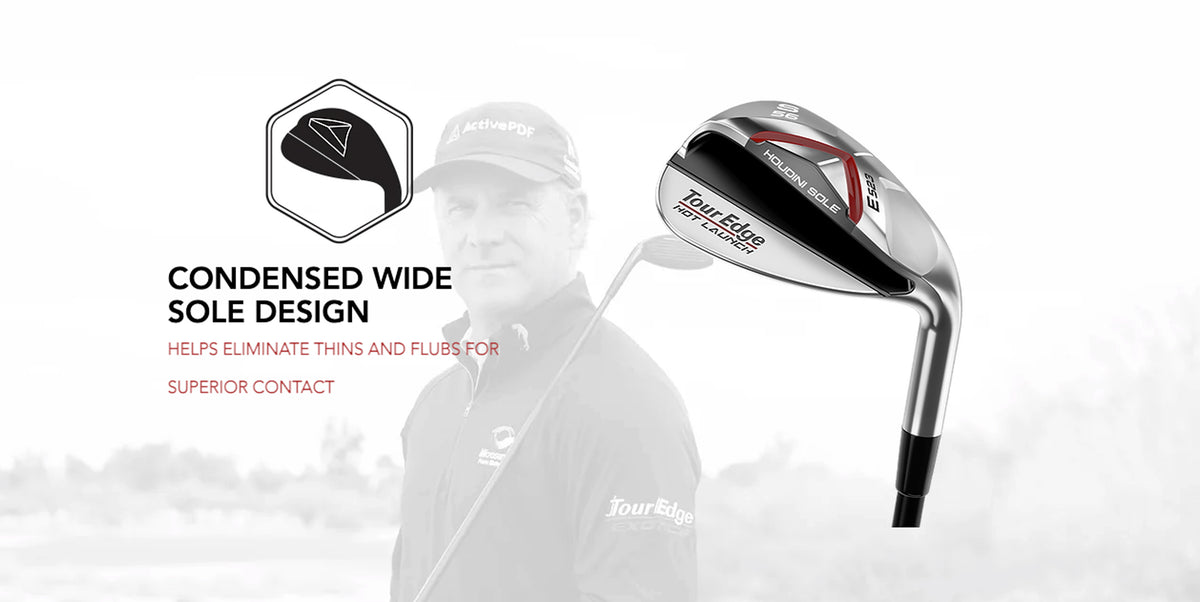 The E523 wedge has a wide sole design to help eliminate flubs and thins for superior contact.