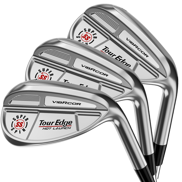 Tour Edge Hot Launch 523 SuperSpin VIBRCOR Wedge Pack - 52°, 56°, and 60° - KBS MAX 80