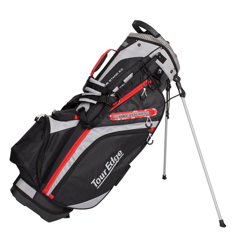 Tour Edge hot launch xtreme stand bag black silver red