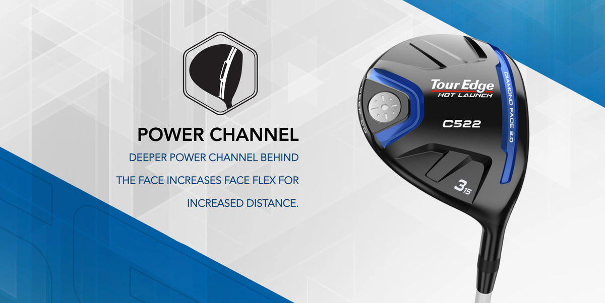 The Tour Edge Hot Launch C522 fairway wood features a deep power channel behind the face that increases face flex for maximum distance.