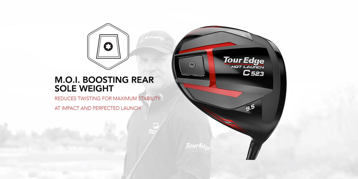 The C523 driver features a large rear sole weight to reduce twisting for maximum stability at impact and perfected launch.