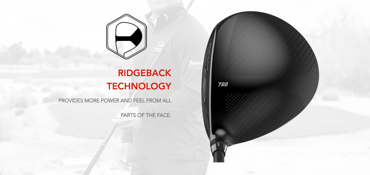 Tour Edge Exotics C722 Driver with ridgeback technology. This provides more feel and power from all parts of the face.