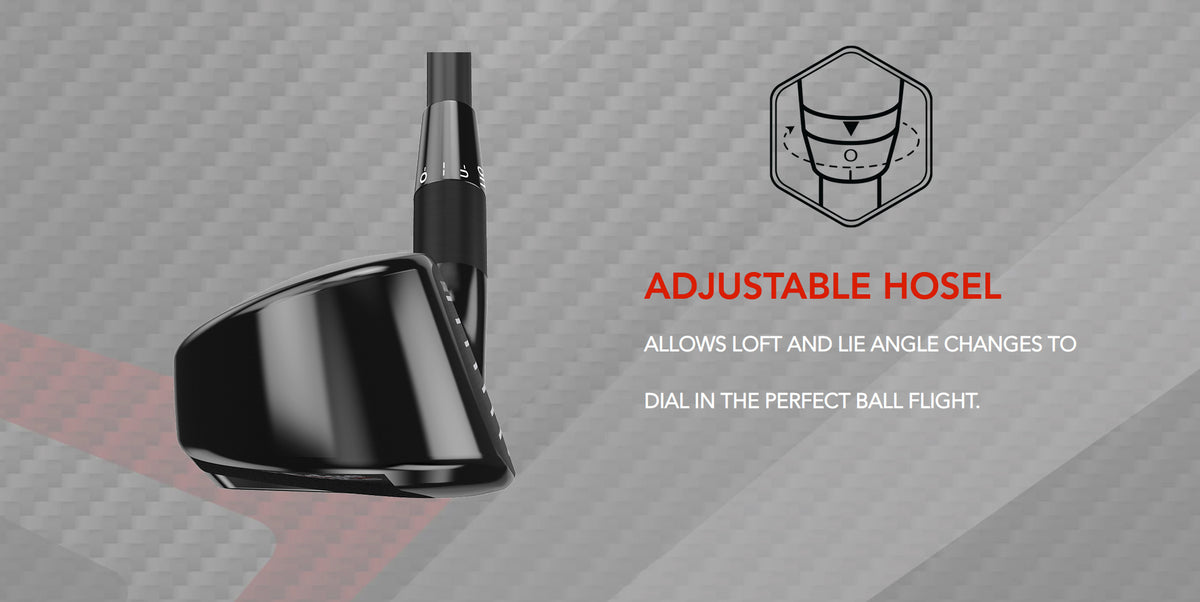 The Tour Edge Exotics C722 Hybrid has an adjustable hosel. This allows for dialing in the perfect ball flight and spin.