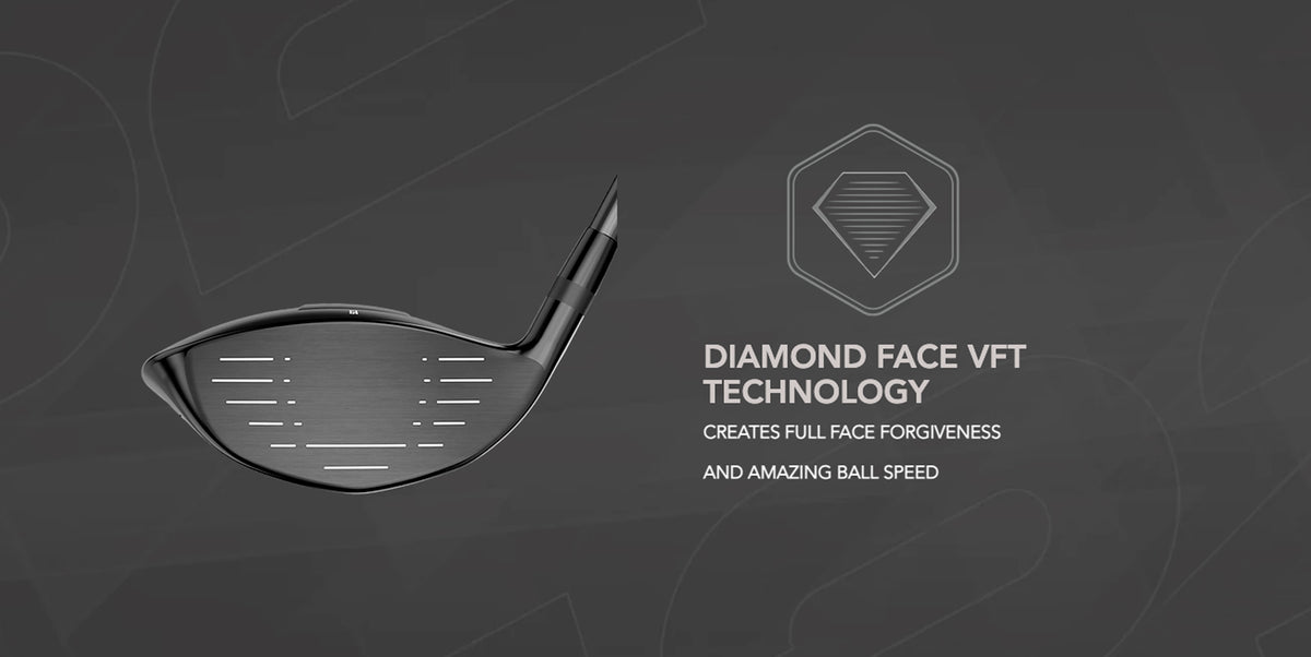 The E523 driver features Diamond Face VFT to deliver full face forgiveness and awesome ball speed