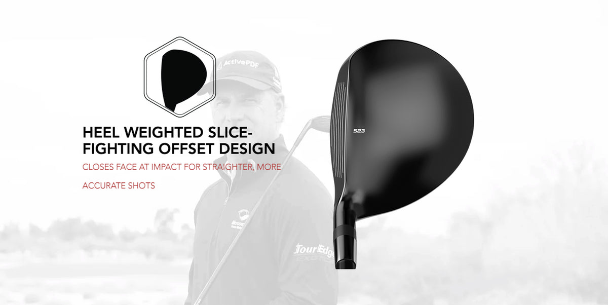 The E523 fairway has an offset design to help close the face at impact for straighter more powerful tee shots.