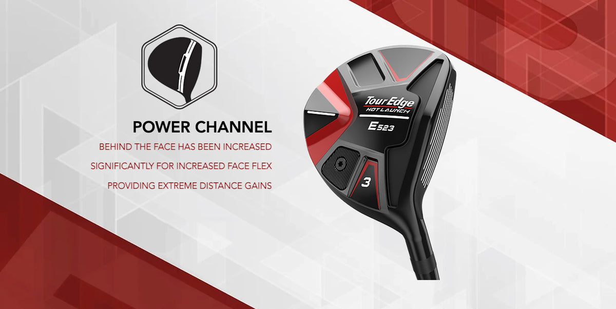 The E523 fairway features a large power channel behind the face for increased face flex providing extreme distance gains.