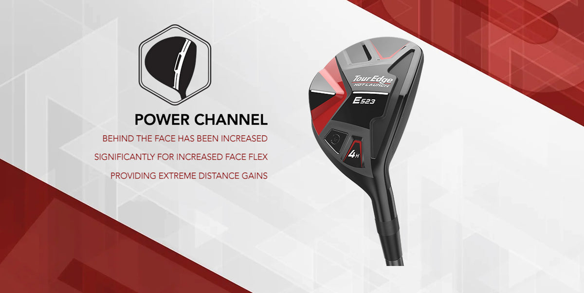 The E523 hybrid has a large power channel to increase face flex at impact for extreme distance gains.