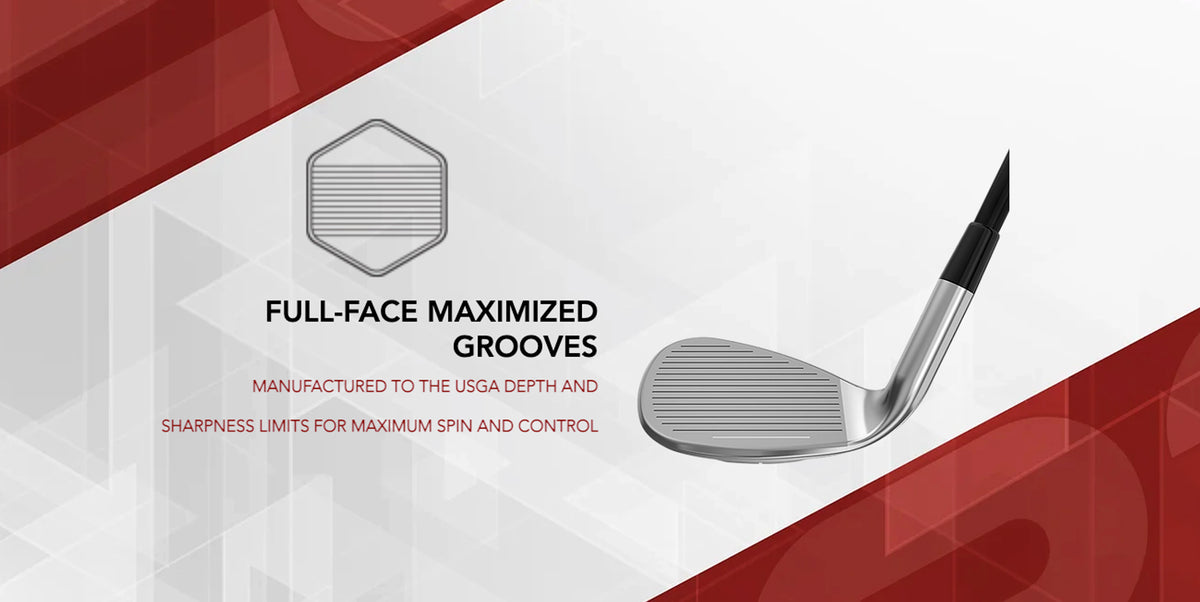 The E523 wedge has full face maximized USGA conforming grooves for maximum spin and control.