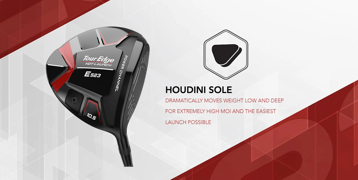 The E523 driver features a redesigned Houdinia sole that moves low and deep for extremely high moi and the easiest launch possible.