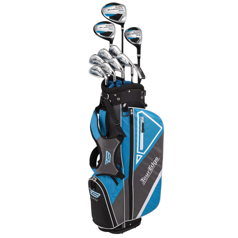 view of tour edge bazooka 370 varsity complete set with stand bag