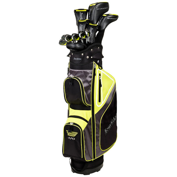 full view of tour edge bazooka 470 complete men's packaged set with cart bag