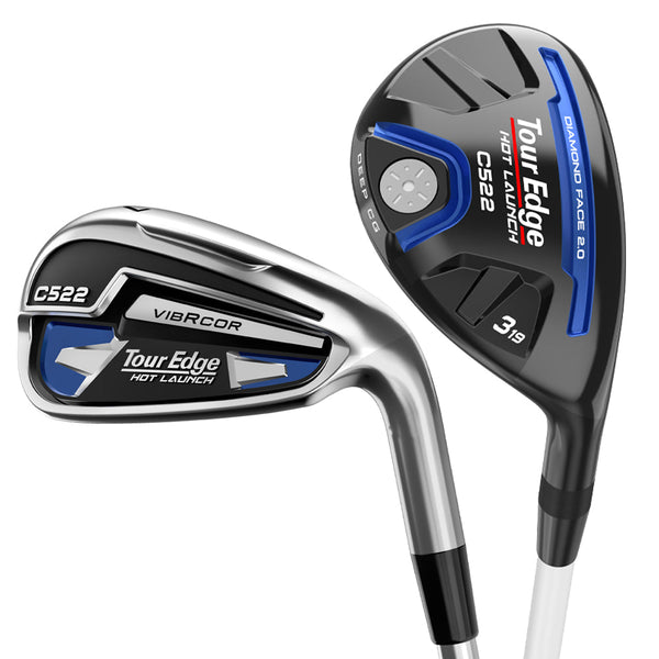 sole view of tour edge hot launch c522 hybrid and iron