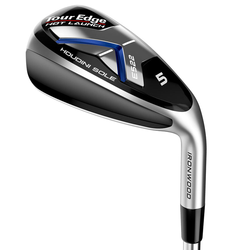 sole view of tour edge hot launch e522 iron wood