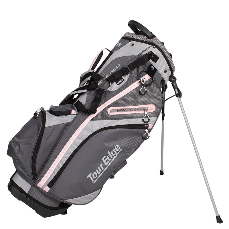 Tour Edge hot launch xtreme stand bag silver pink